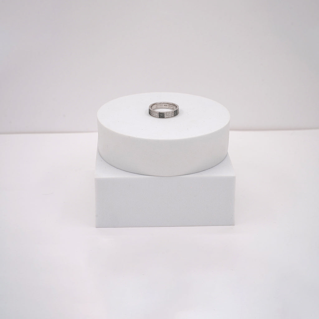 Diamond Studded Silver Band