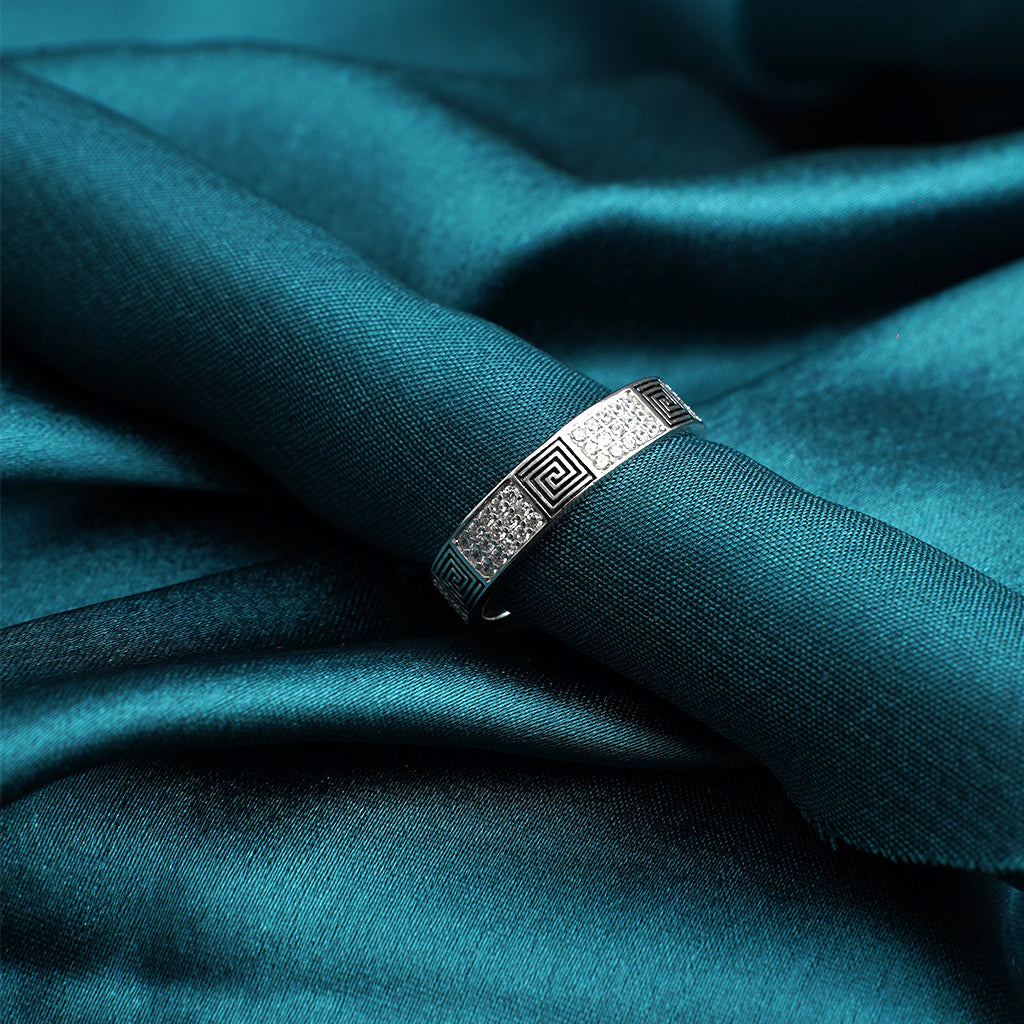 Diamond Studded Silver Band