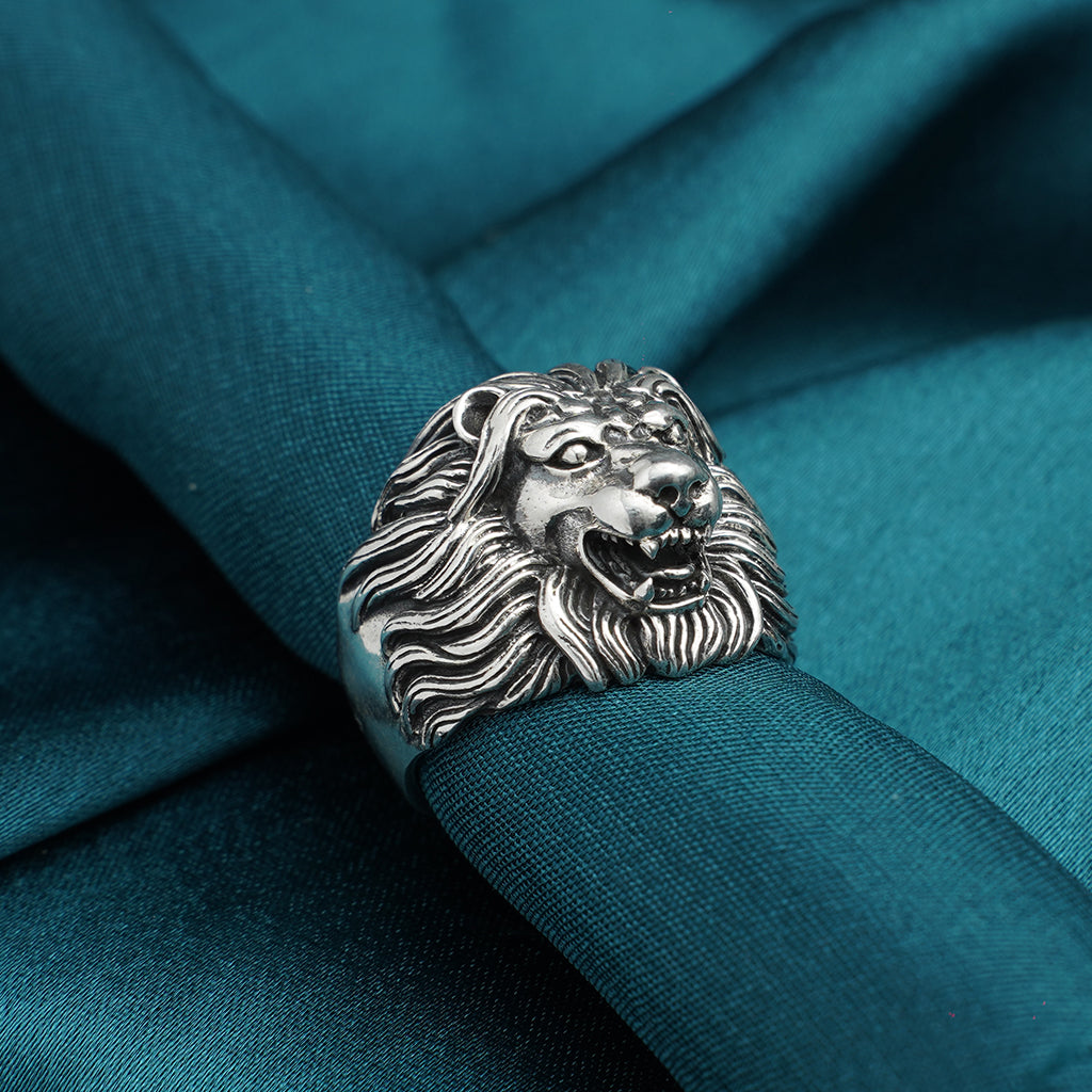Lion Shaped Silver Ring