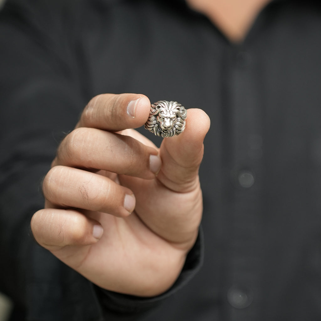 Lion Shaped Silver Ring