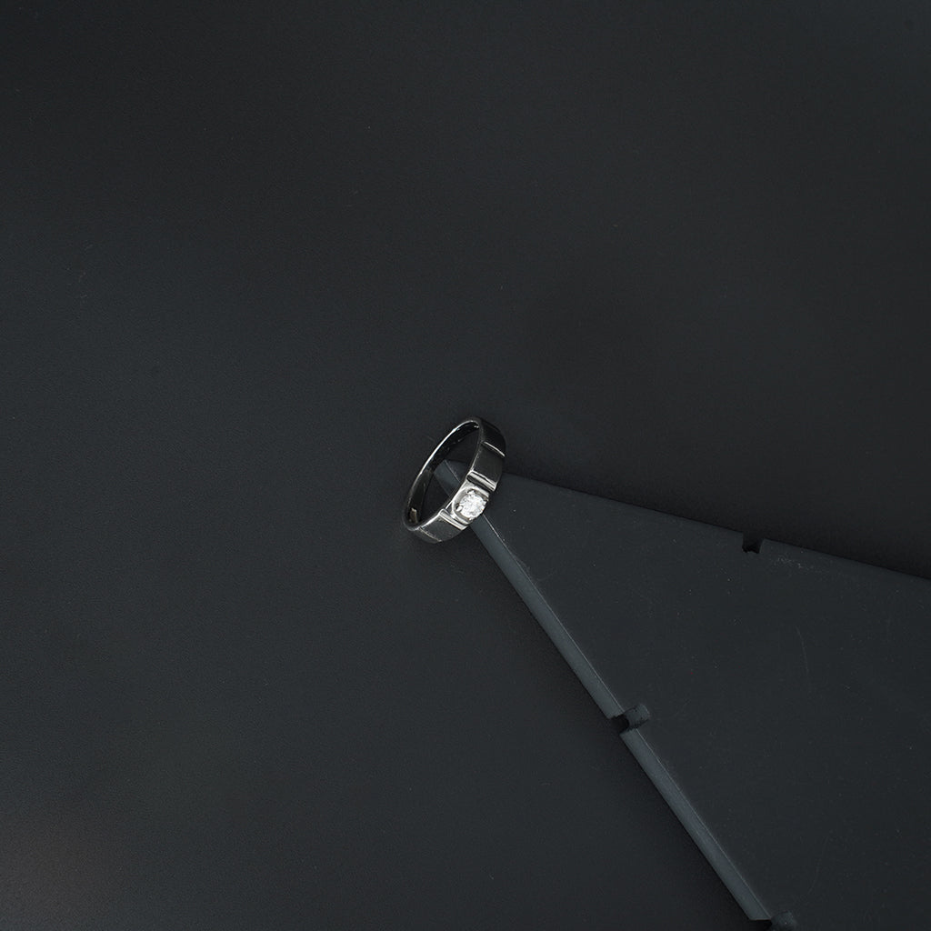 Diamond Studded Silver Ring for Daily Wear