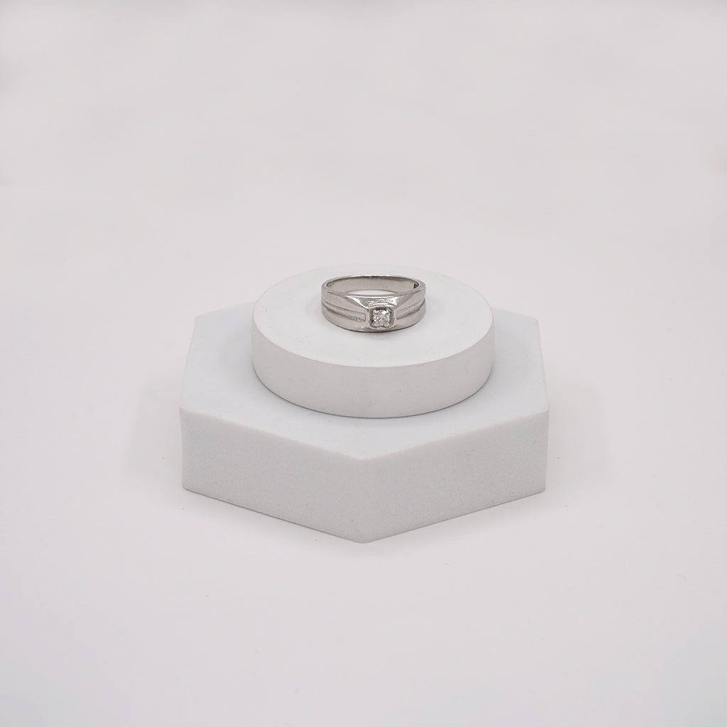 Single Diamond Silver Band
