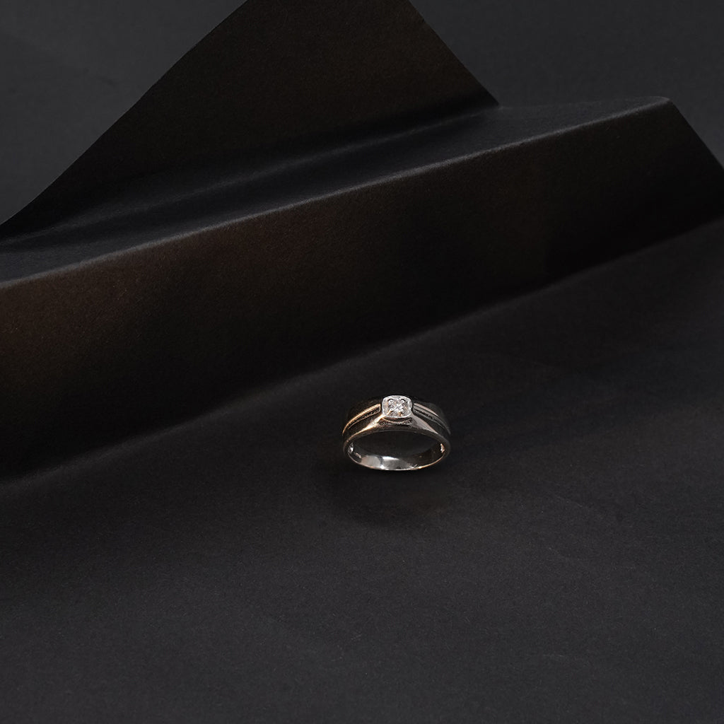 Single Diamond Silver Band