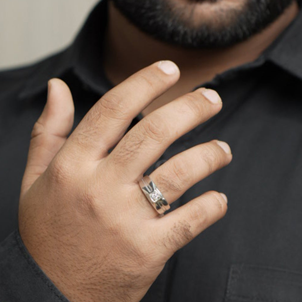 Single Diamond Silver Band