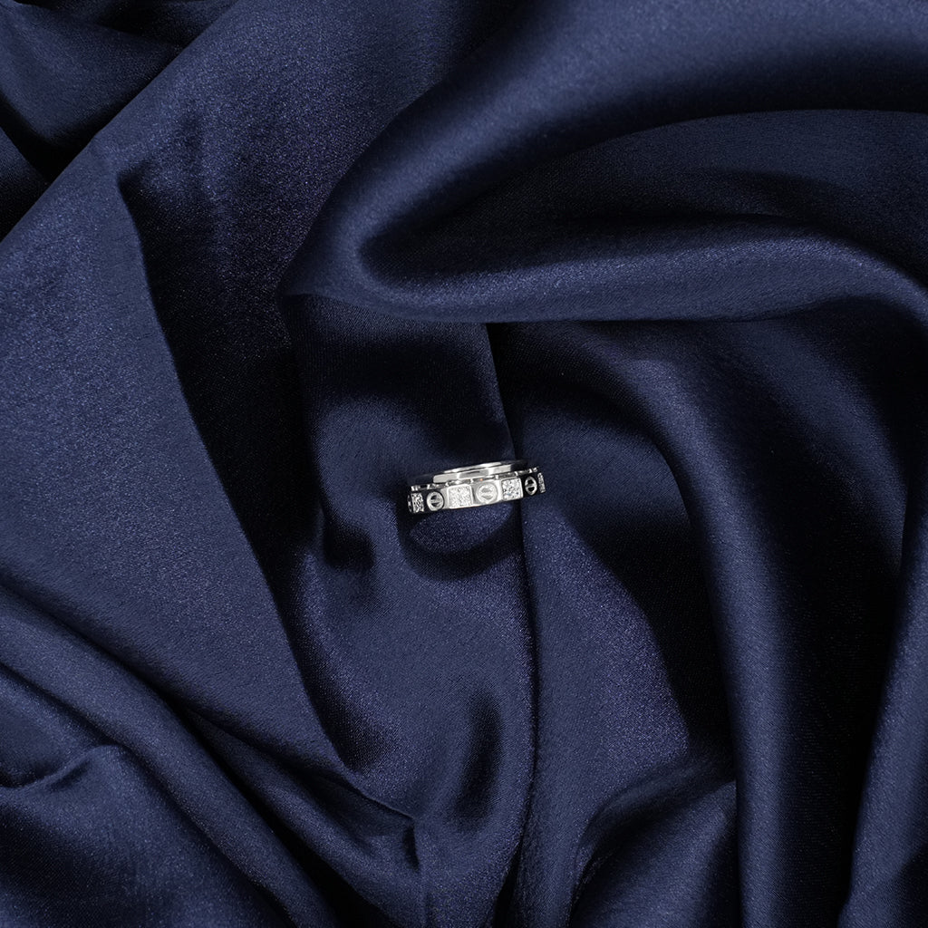 Diamond Studded Silver Band for women