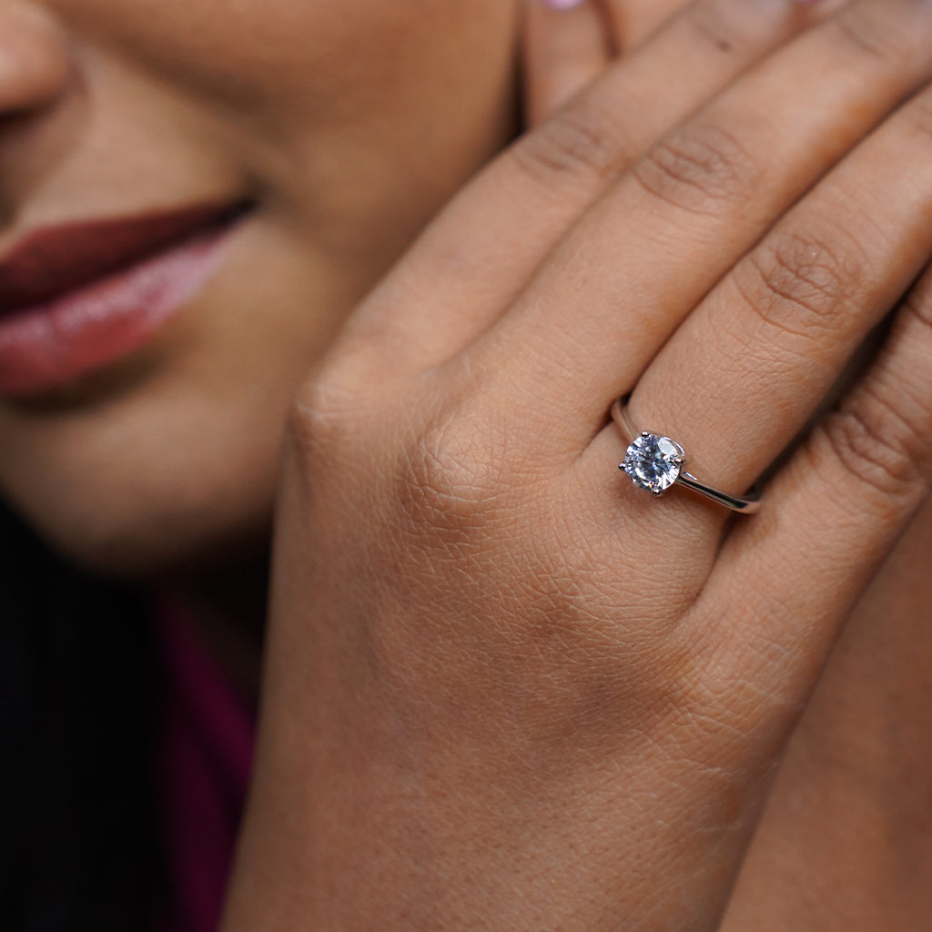 Silver Ring featuring Radiant Centerpiece for Everyday look