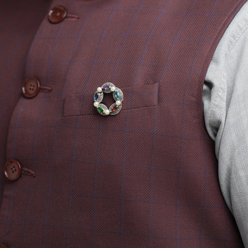 Pearl Prism Silver Brooch