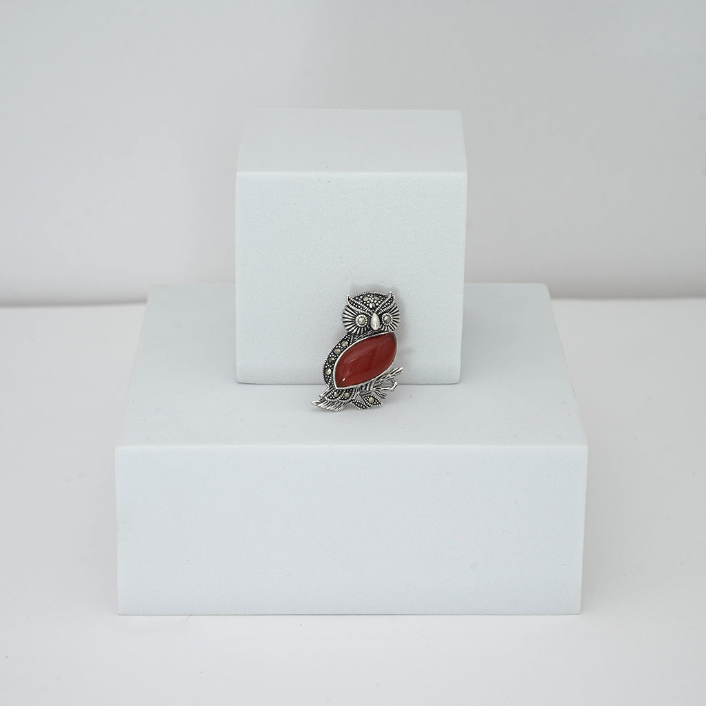 Silver Owl Brooch