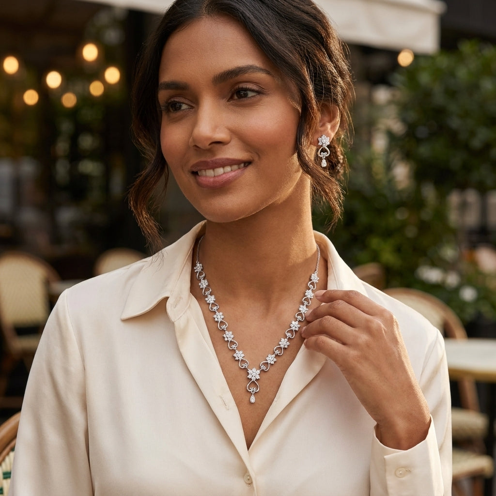 Heart Shaped Silver Necklace