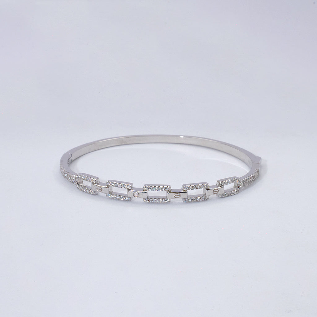 Silver Diamond Studded Bracelet