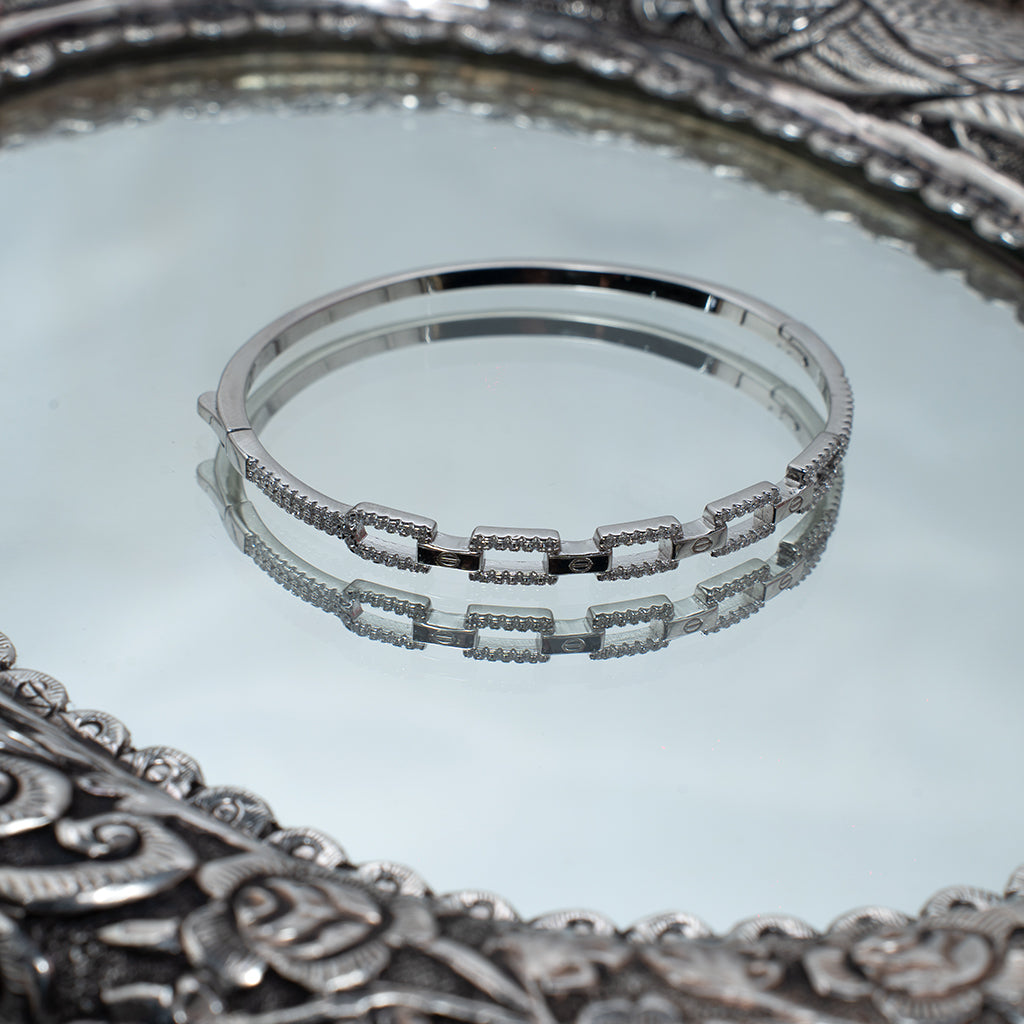 Silver Diamond Studded Bracelet