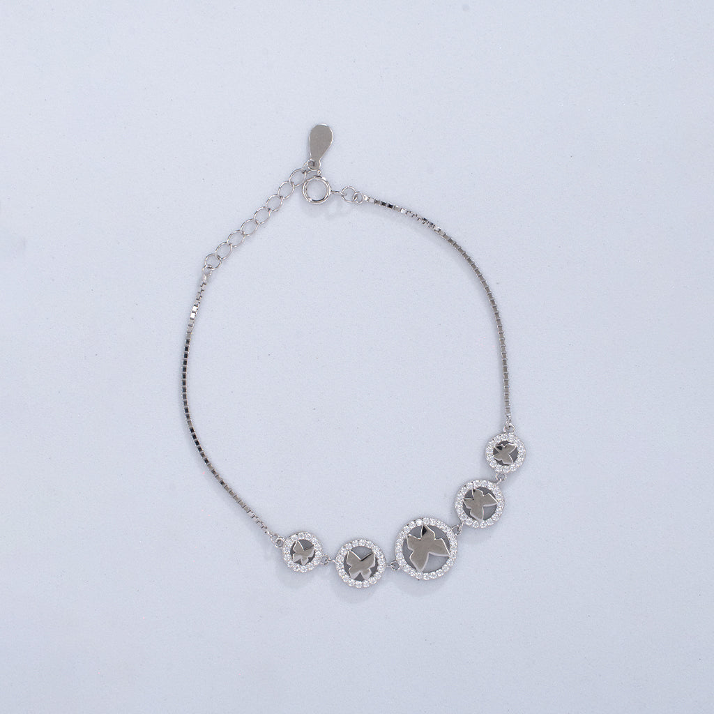 Butterflies Designed Silver Bracelet