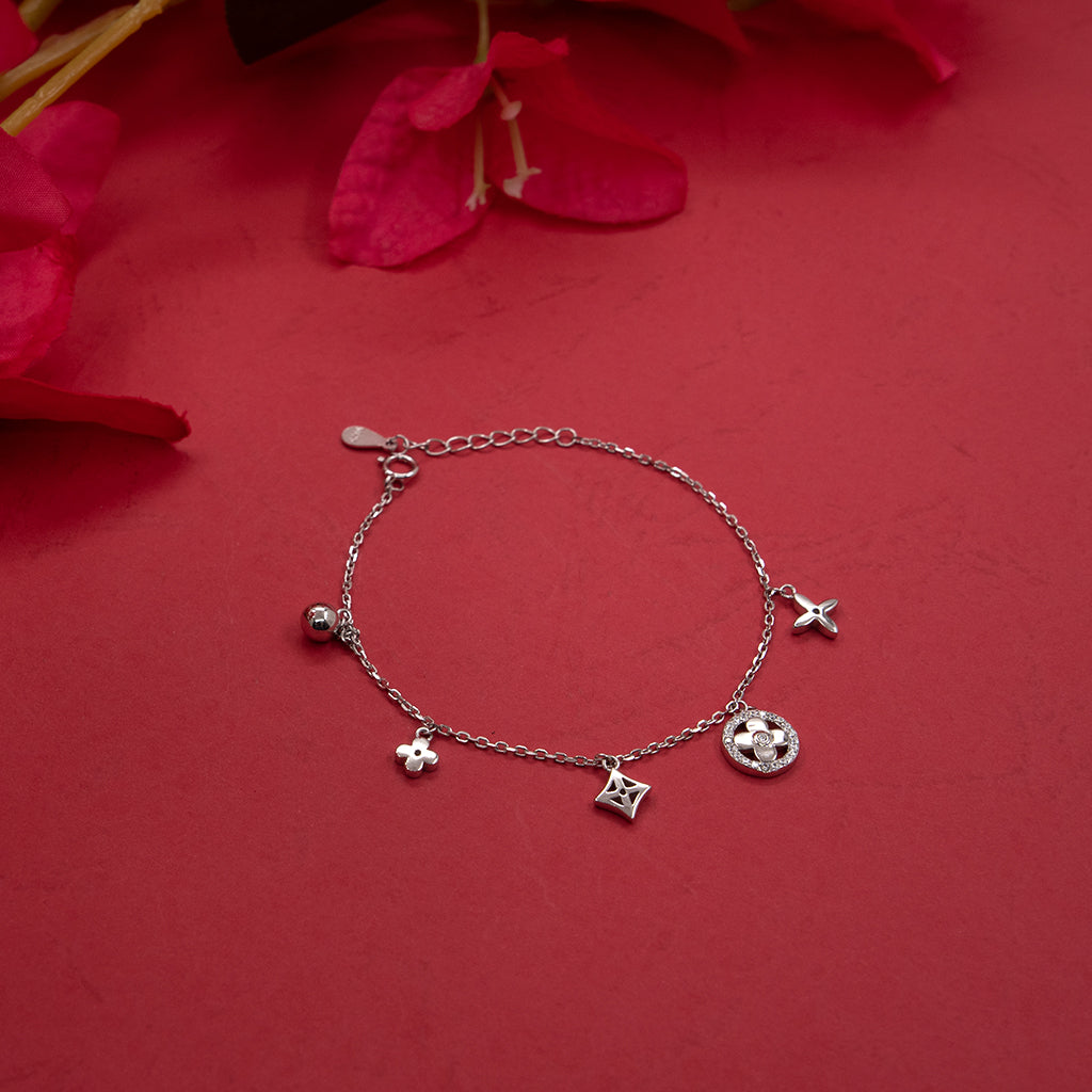 Silver Bracelet With Beautifully Crafted Charms