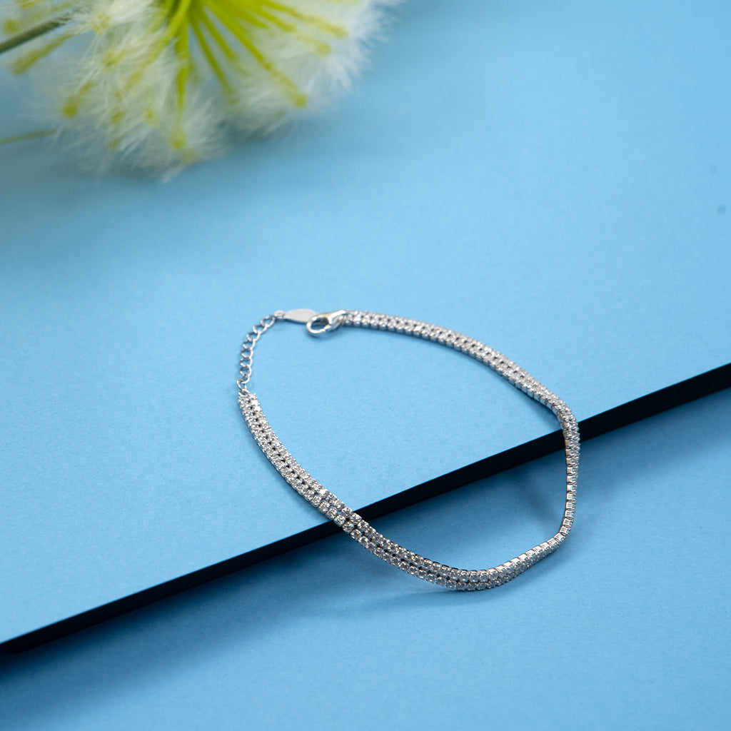 Double Line Silver Bracelet