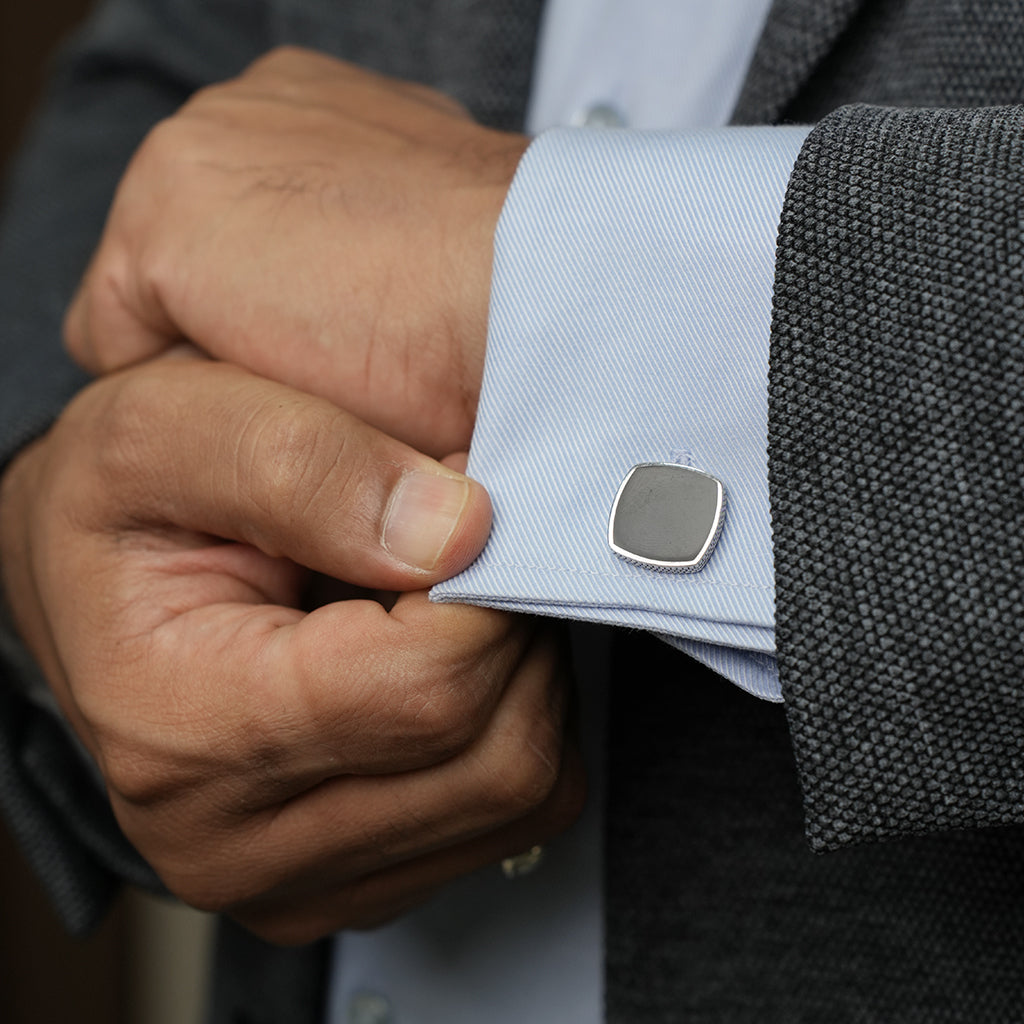 Imperial Black Silver Cufflinks