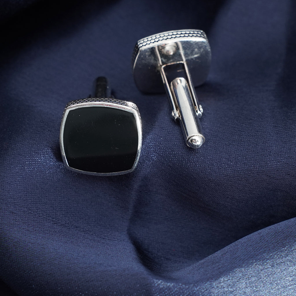 Imperial Black Silver Cufflinks