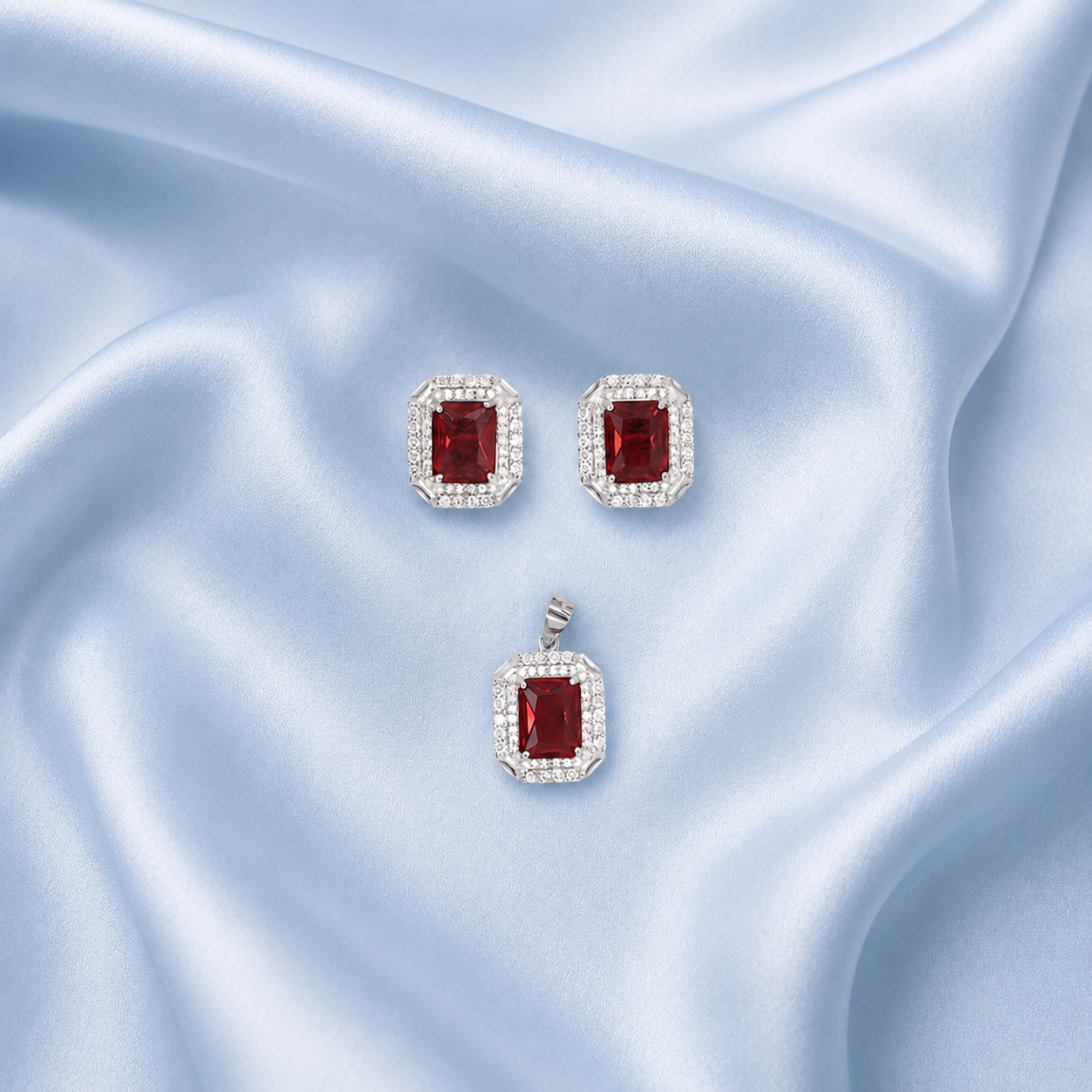 Ruby Prism Pendant Set