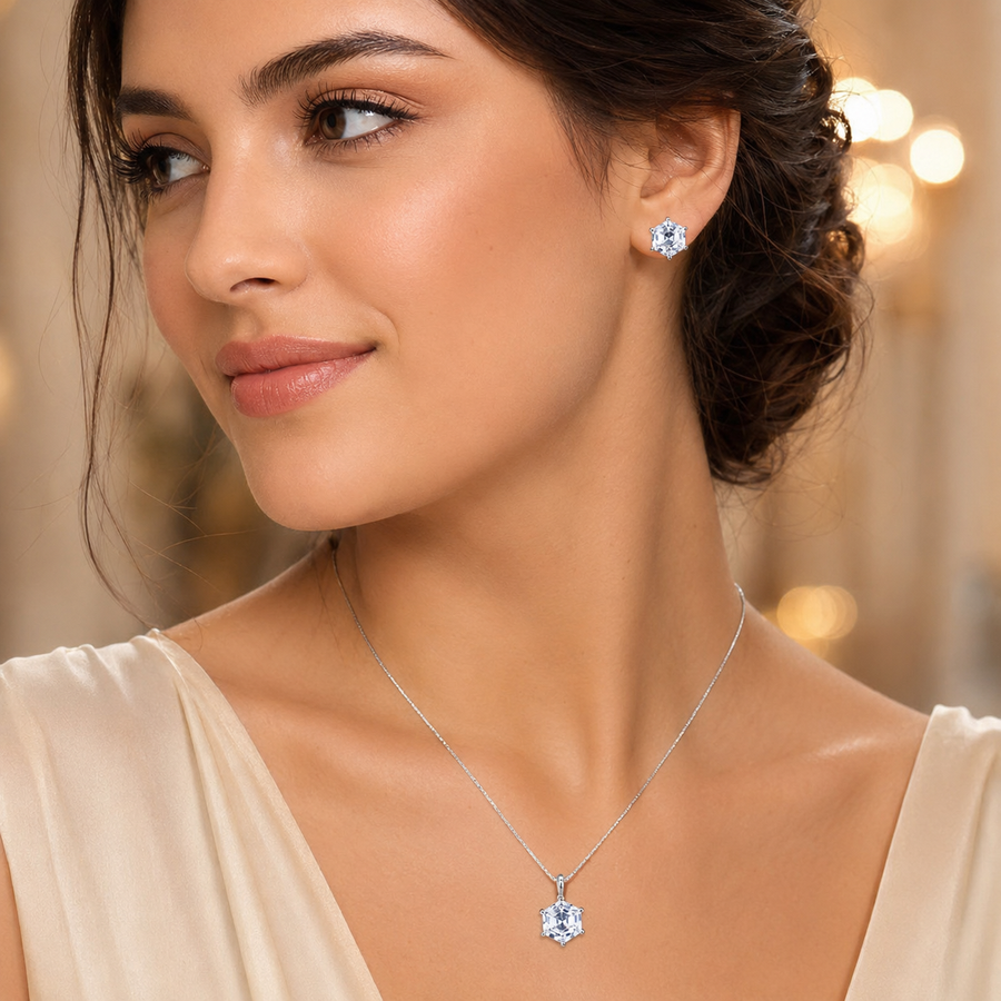 Solitaire Aura Pendant Set