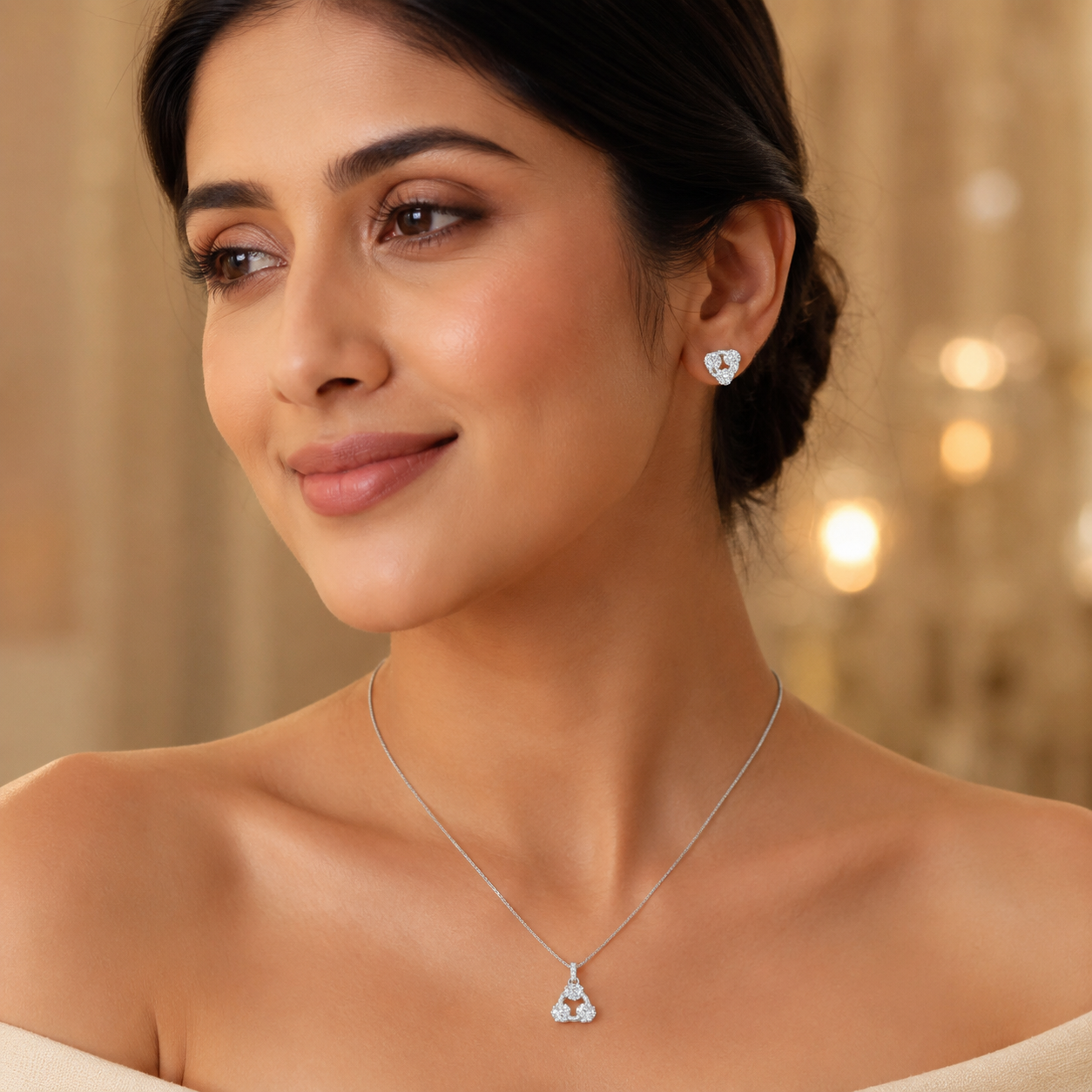 Round Spark Pendant Set