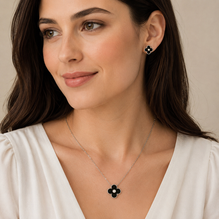 Midnight Floral Pendant Set