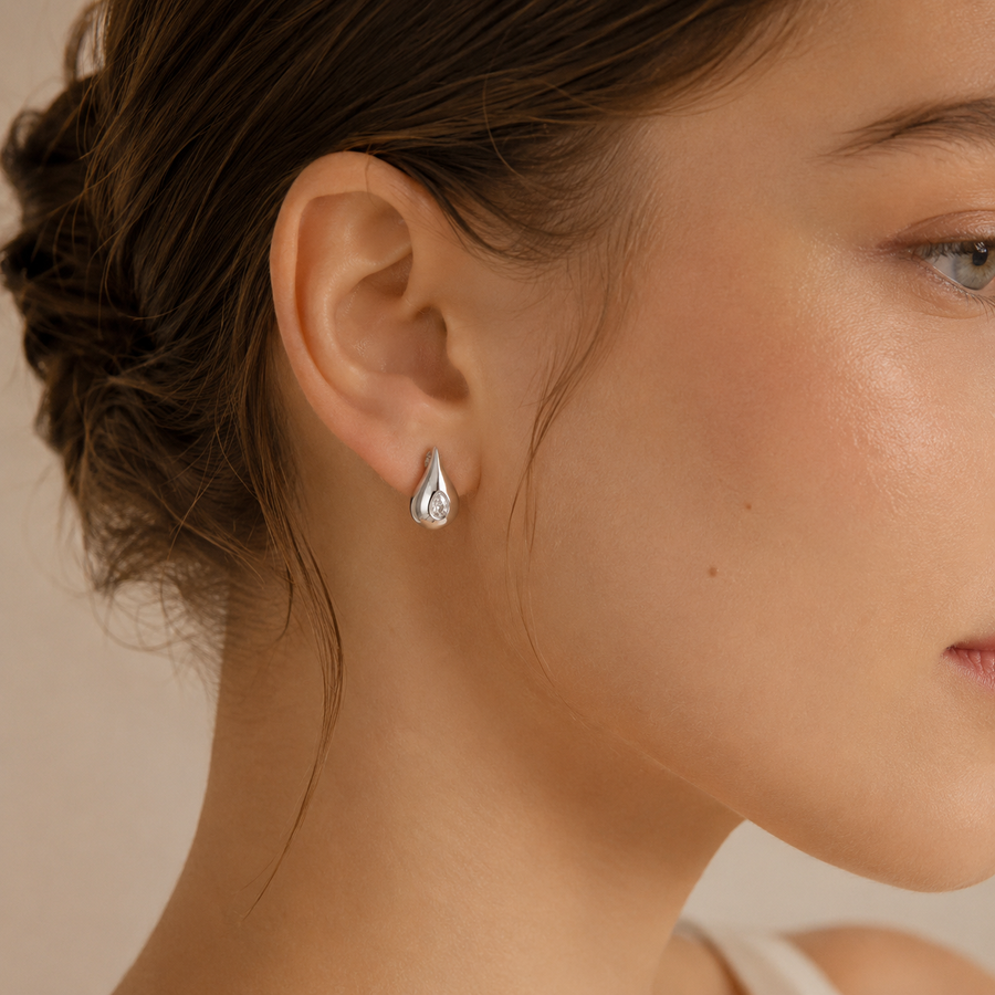 Pear Halo Earrings