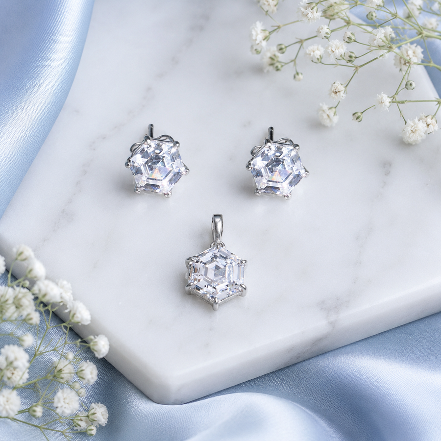 Solitaire Aura Pendant Set