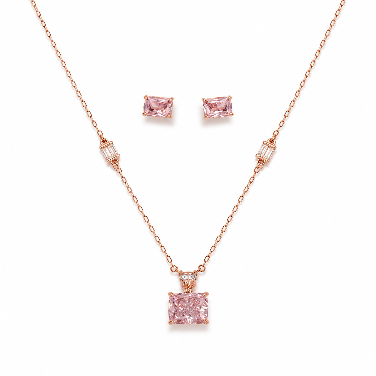 Rosy Spark Pendant Set