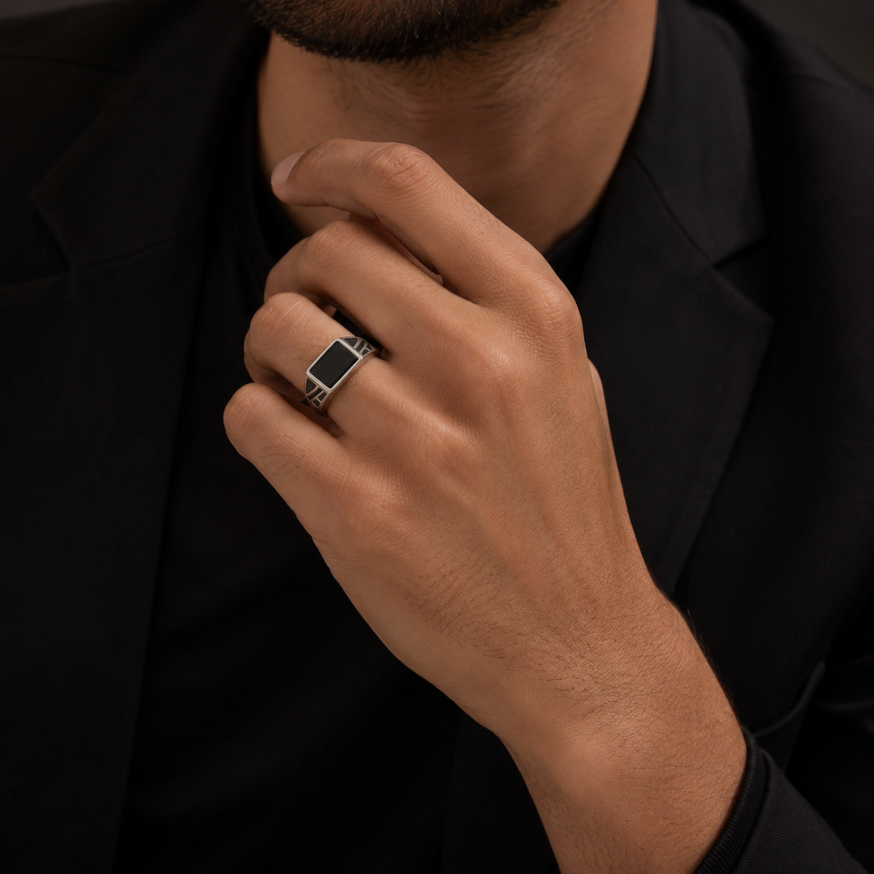 Black Enamel Ring