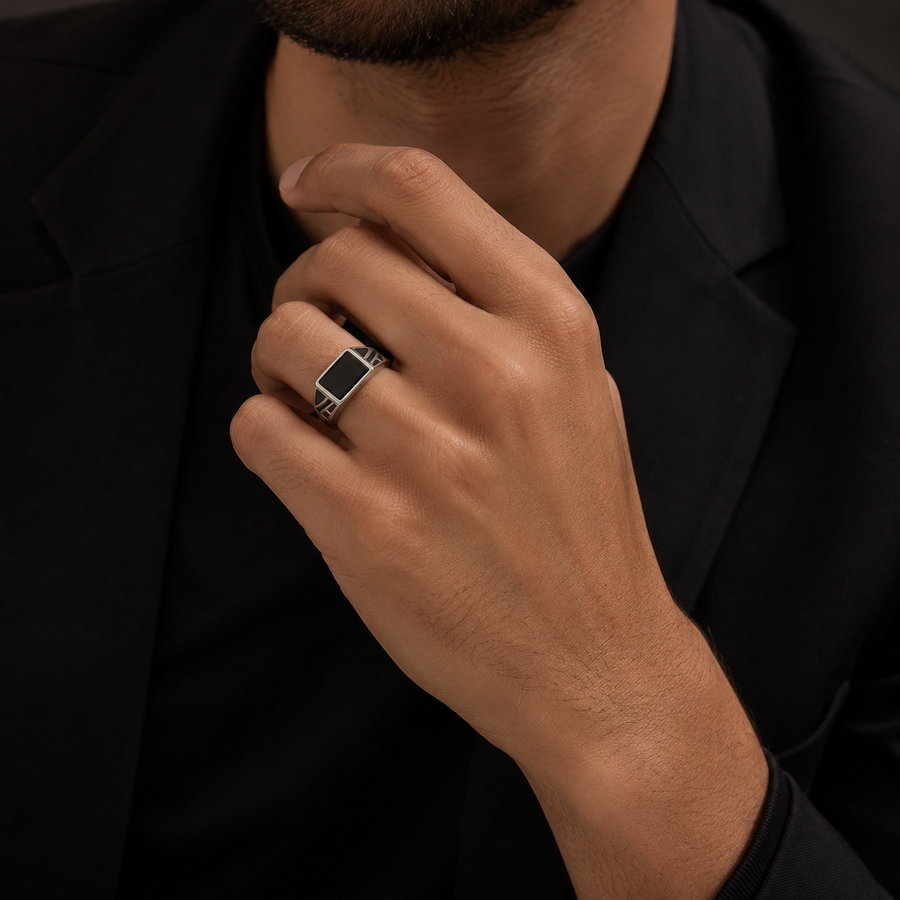 Black Enamel Ring