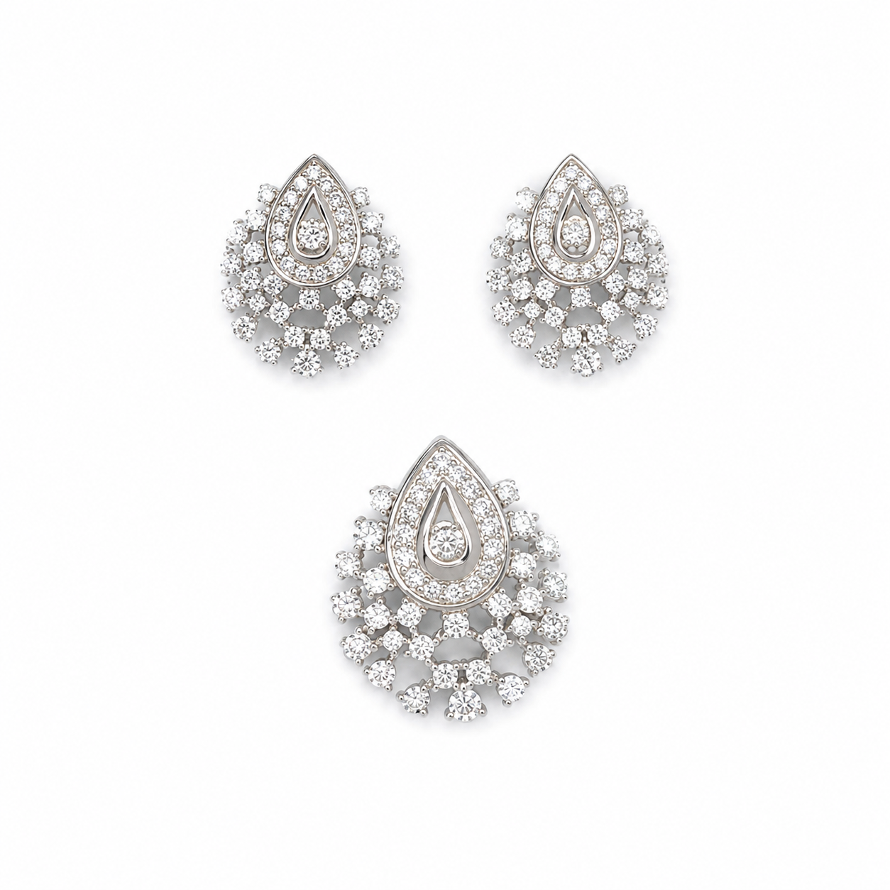 Classic Halo Pendant Set