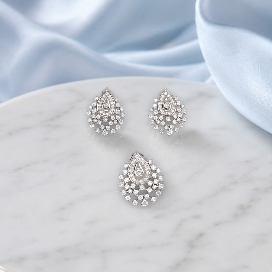 Classic Halo Pendant Set