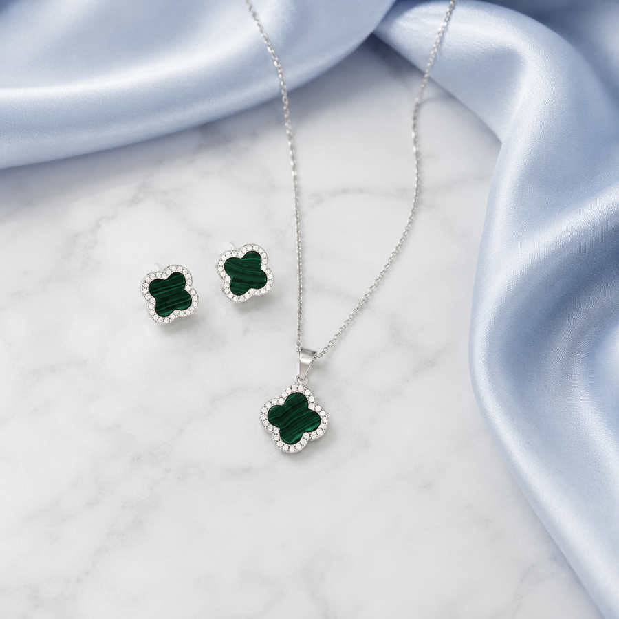 Verdant Diamond Pendant Set