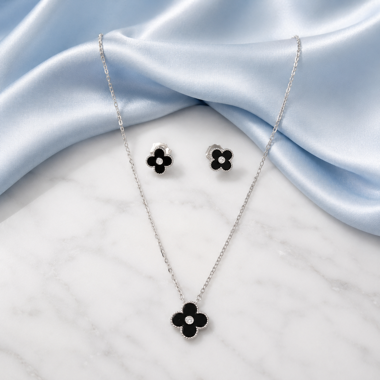 Midnight Floral Pendant Set