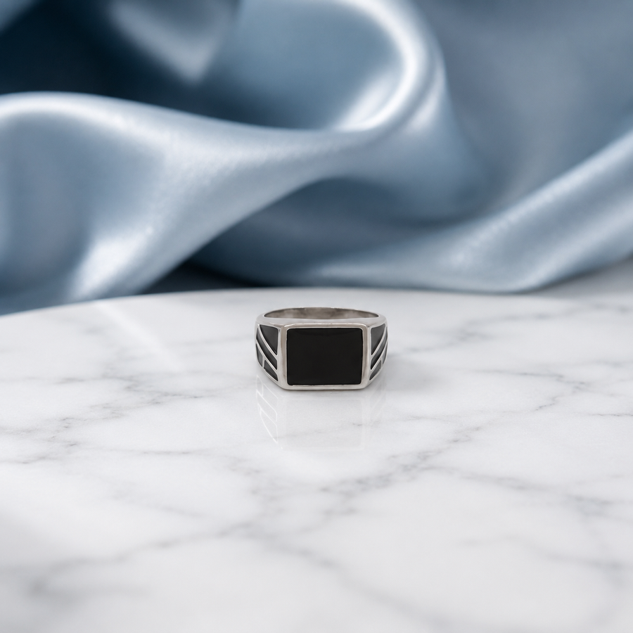 Black Enamel Ring