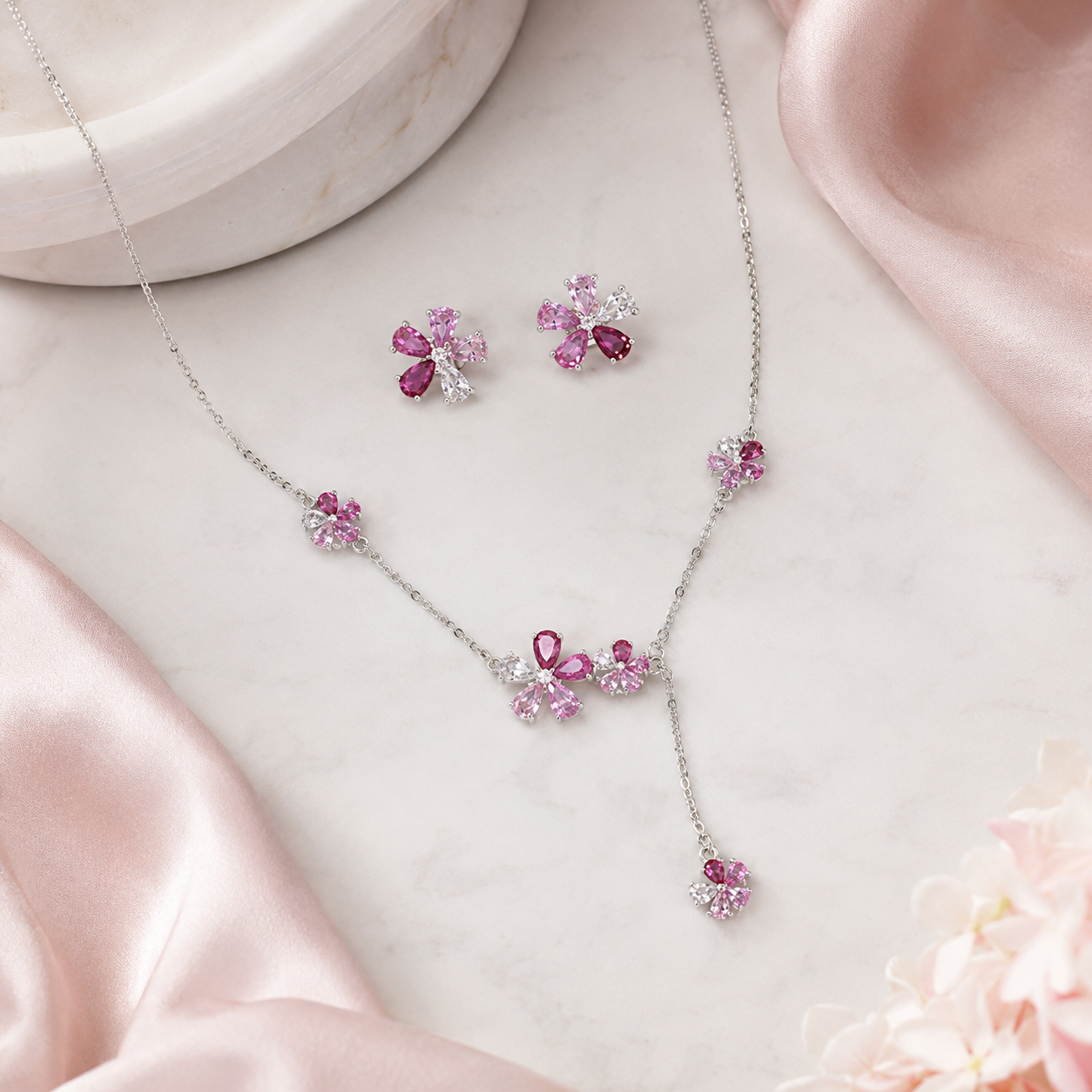 Blush Bloom Pendant Set