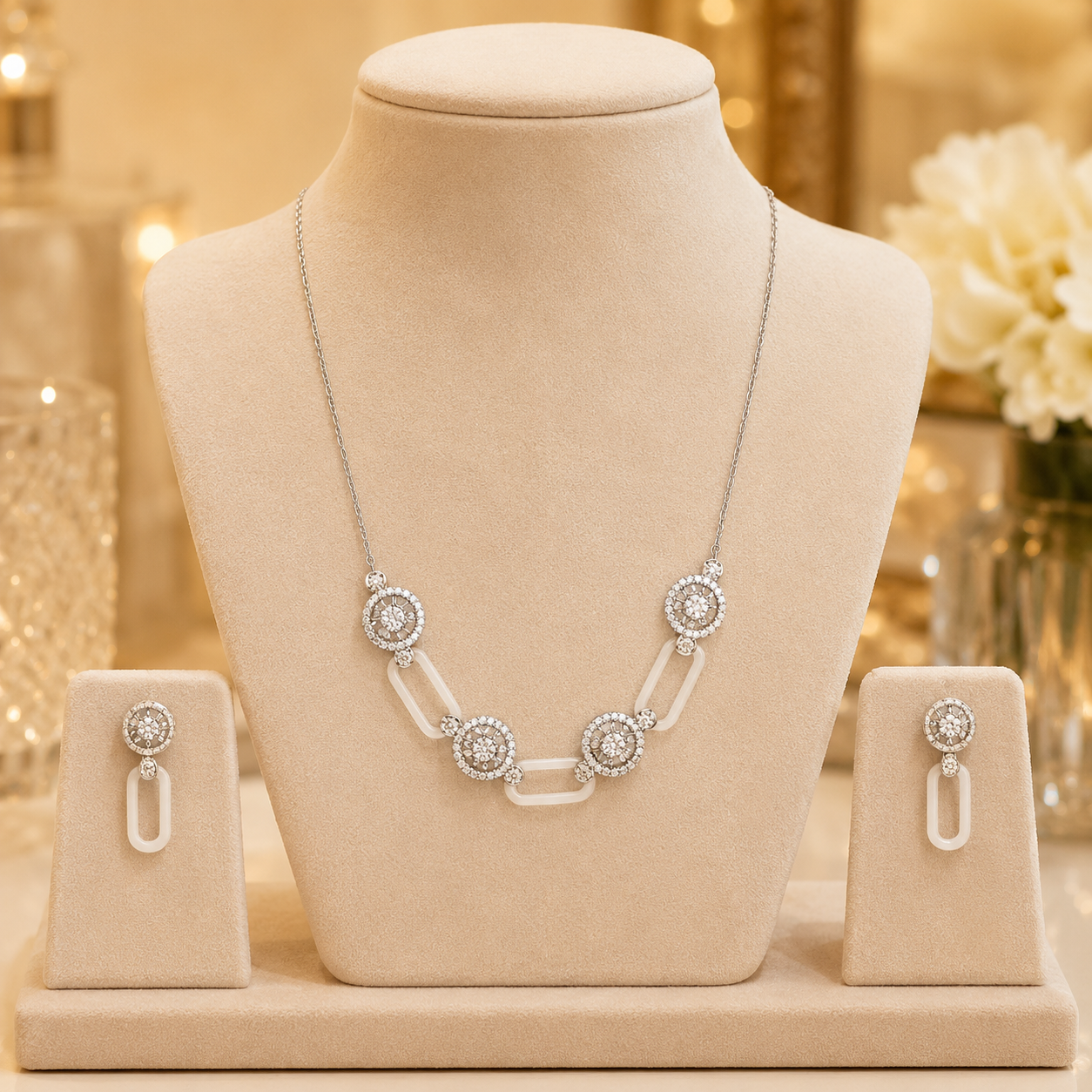 Baguette Brilliance Pendant Set