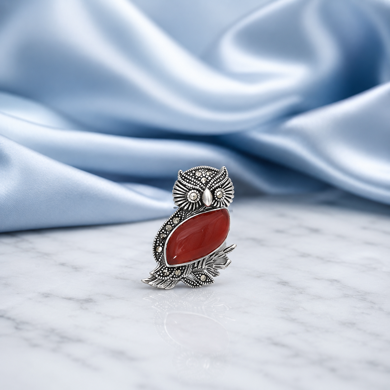 Owlora Silver Brooch
