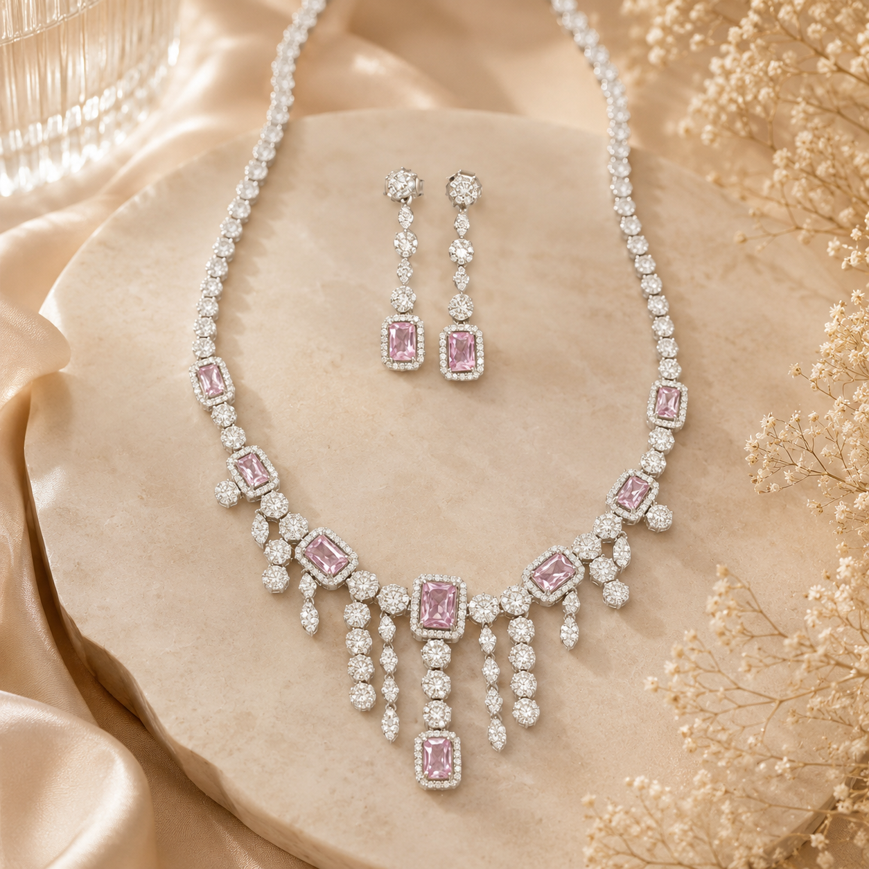 Rosé Emerald Necklace