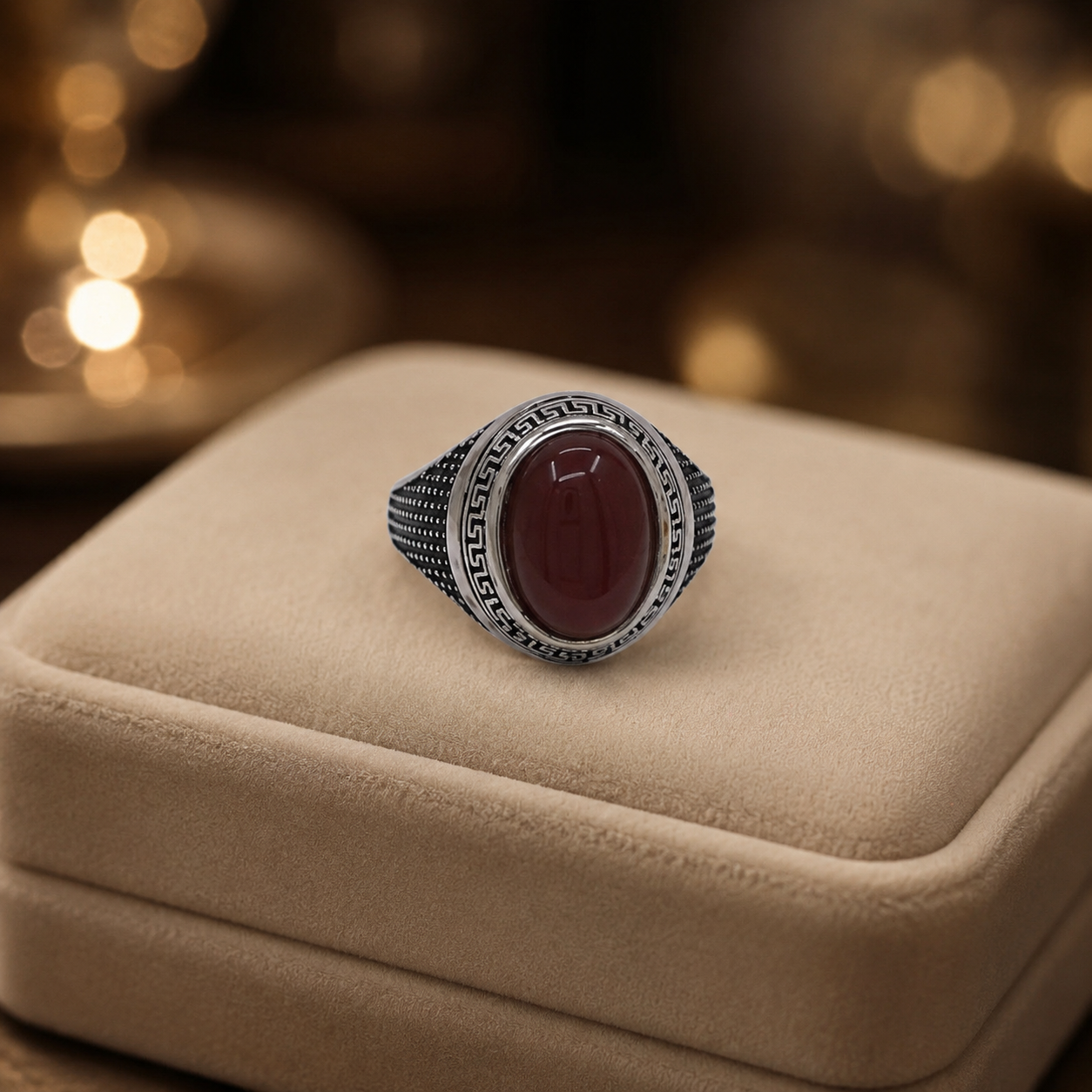 Brown Stone Signet Ring