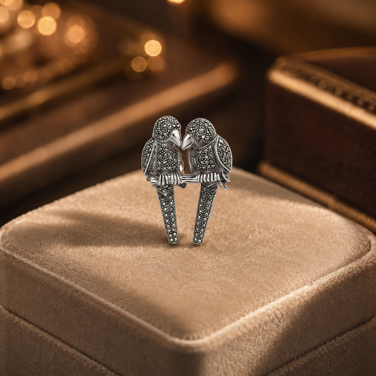 Parrot Pair Brooch
