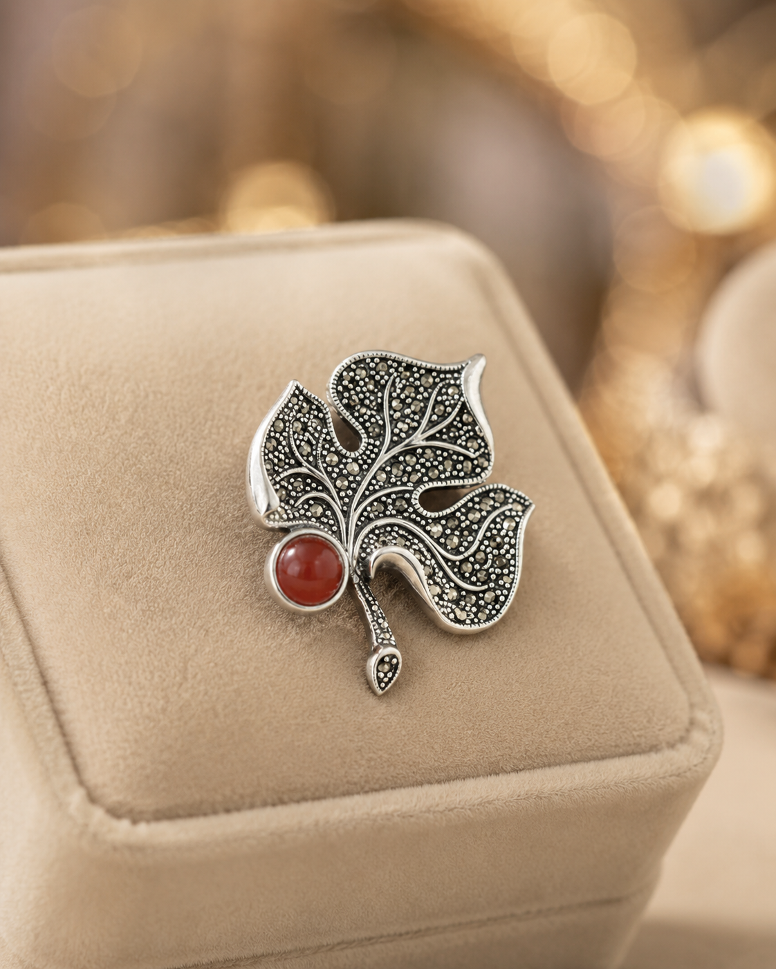 Leafline Silver Brooch