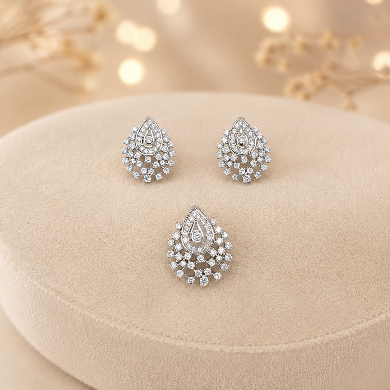 Classic Halo Pendant Set
