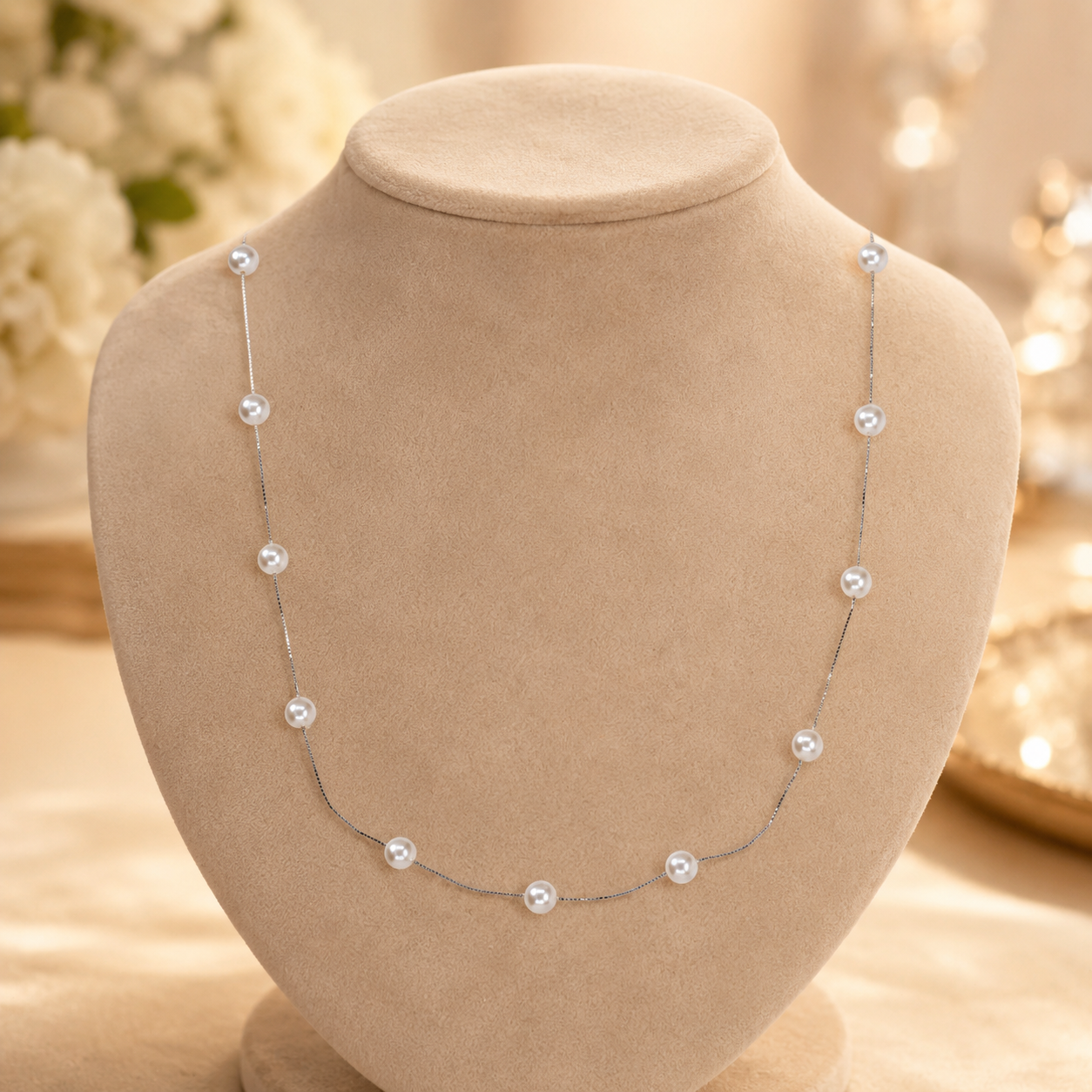 Silver Pearl Necklace
