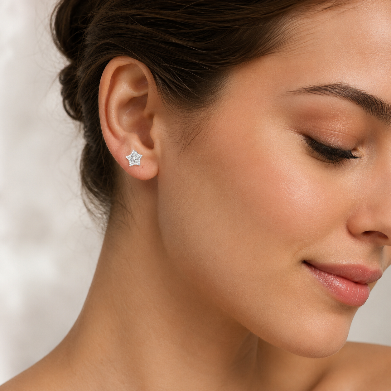 Silver Dazzling Star Earrings