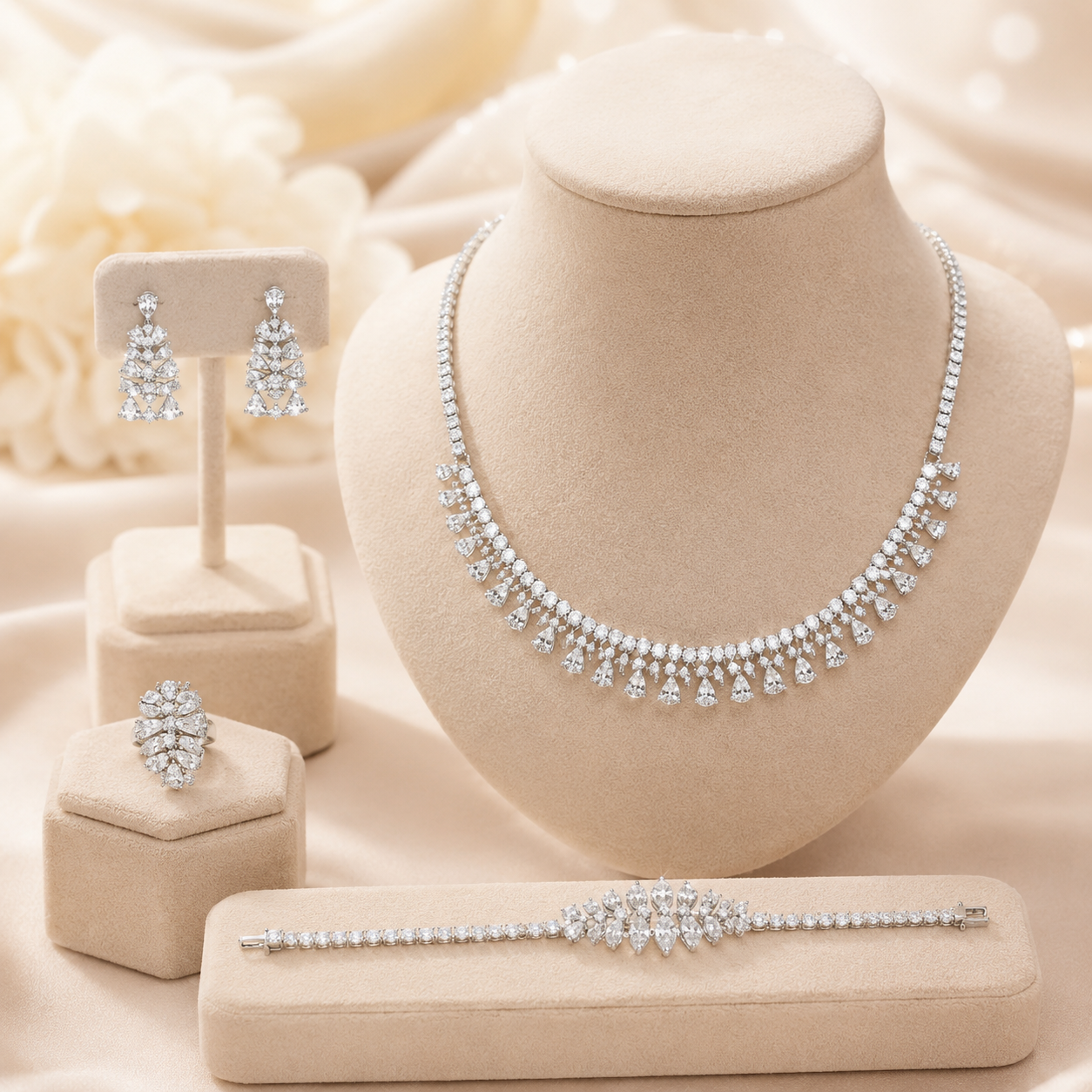 Stunning Diamonds Necklace Set