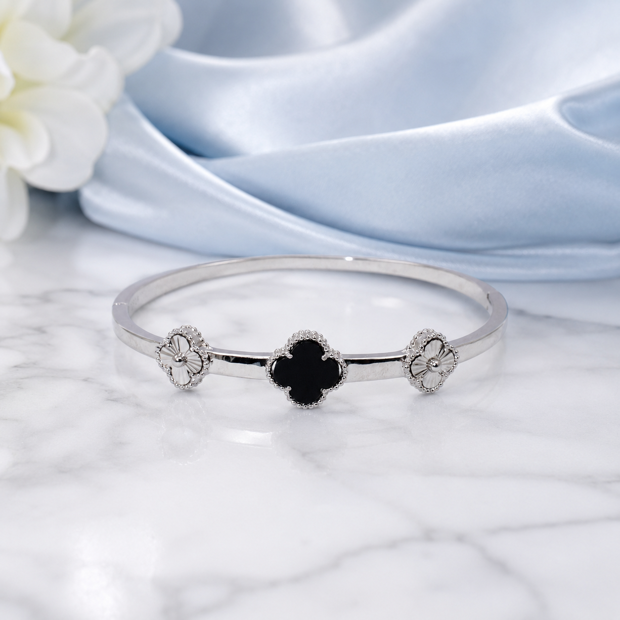 Van Cleef Inspired Silver Bracelet