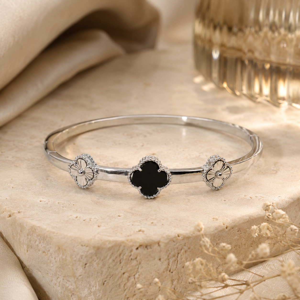 Van Cleef Inspired Silver Bracelet