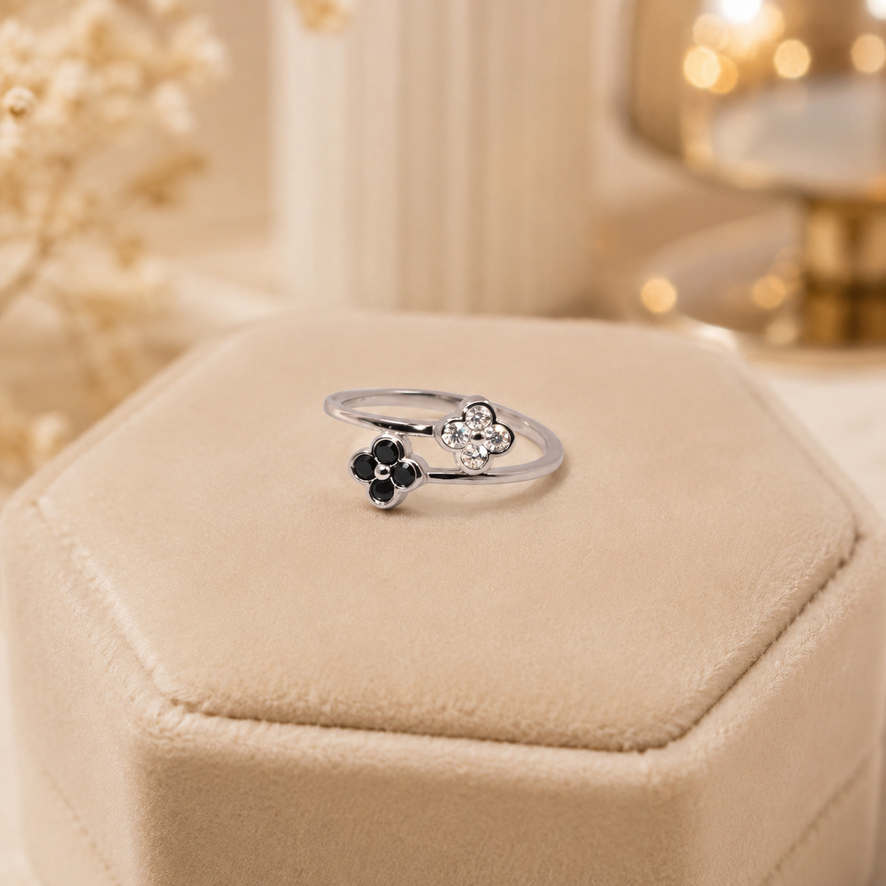 Four Leaf Clover Sterling Silver Ring