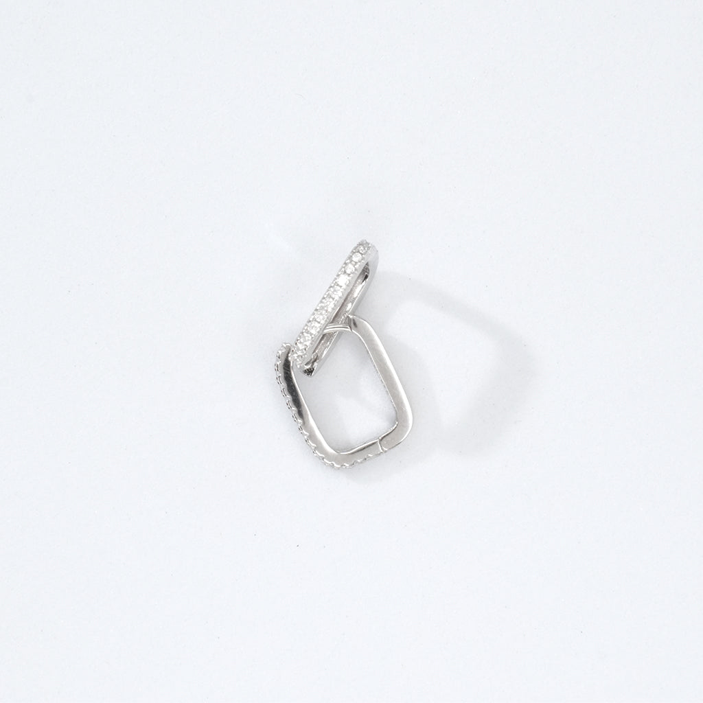 Diamond Studded Silver Earrings