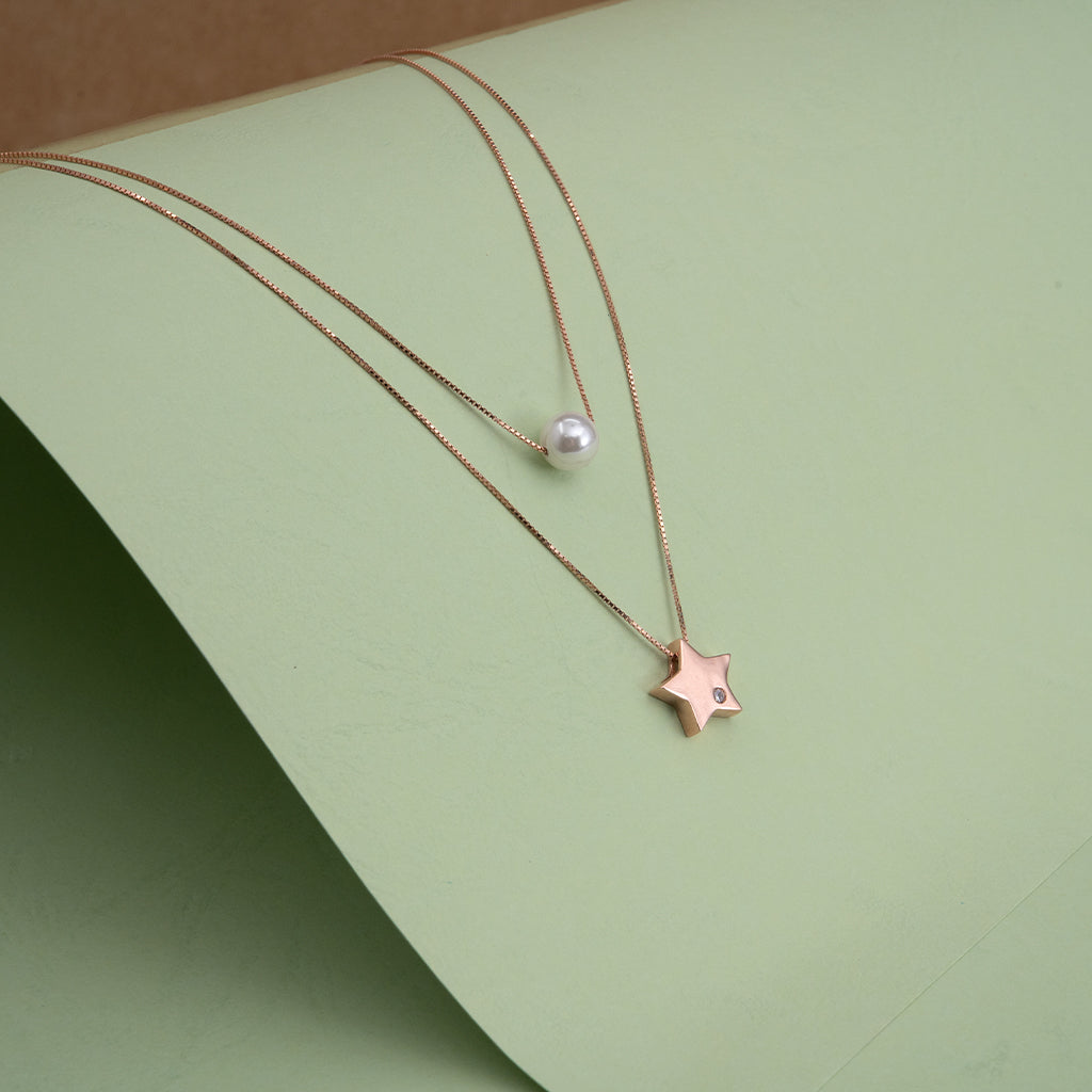 Rose Silver Pearl Pendant